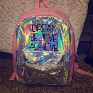 Girl’s Holographic and Soft Pink Backpack